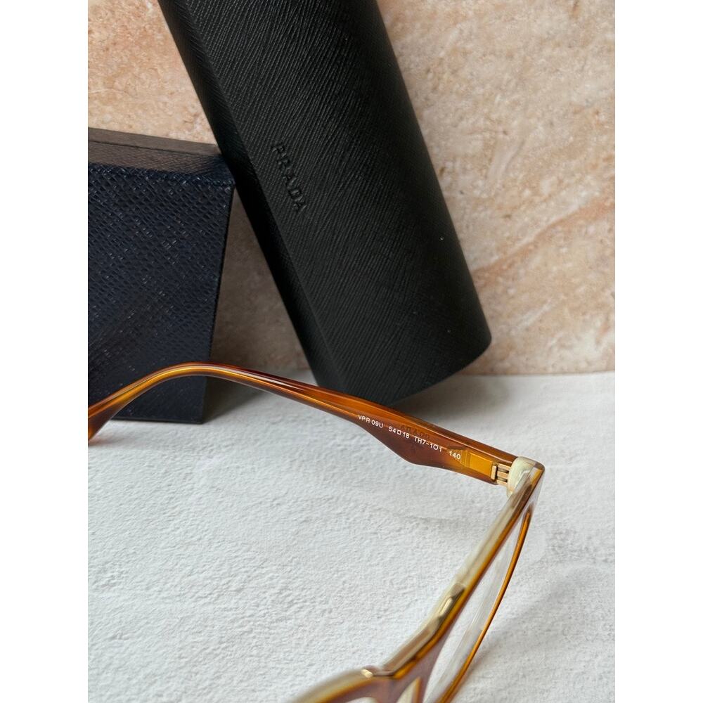 NEW Prada PR09U Eyeglasses Frames in Brown Cat Eye - Picture 7 of 7
